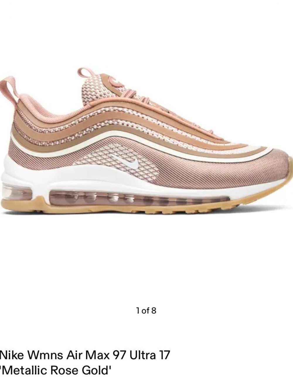 Nike Air Max 97 Ultra 17 Metallic Rose Gold Sneakers 8.5 - Picture 9 of 9
